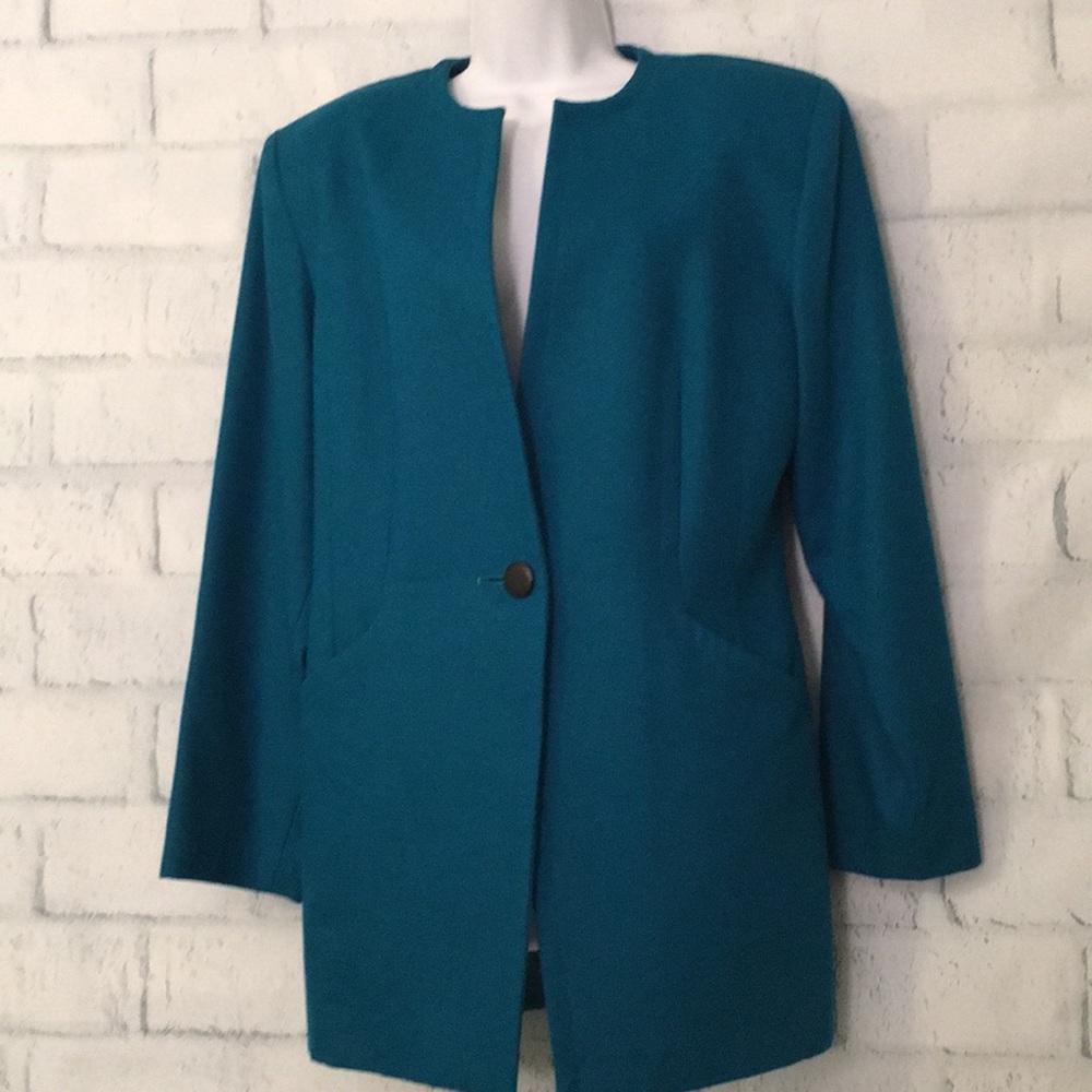 Neiman Marcus/Andrea Jovine Deep Teal Green Blazer